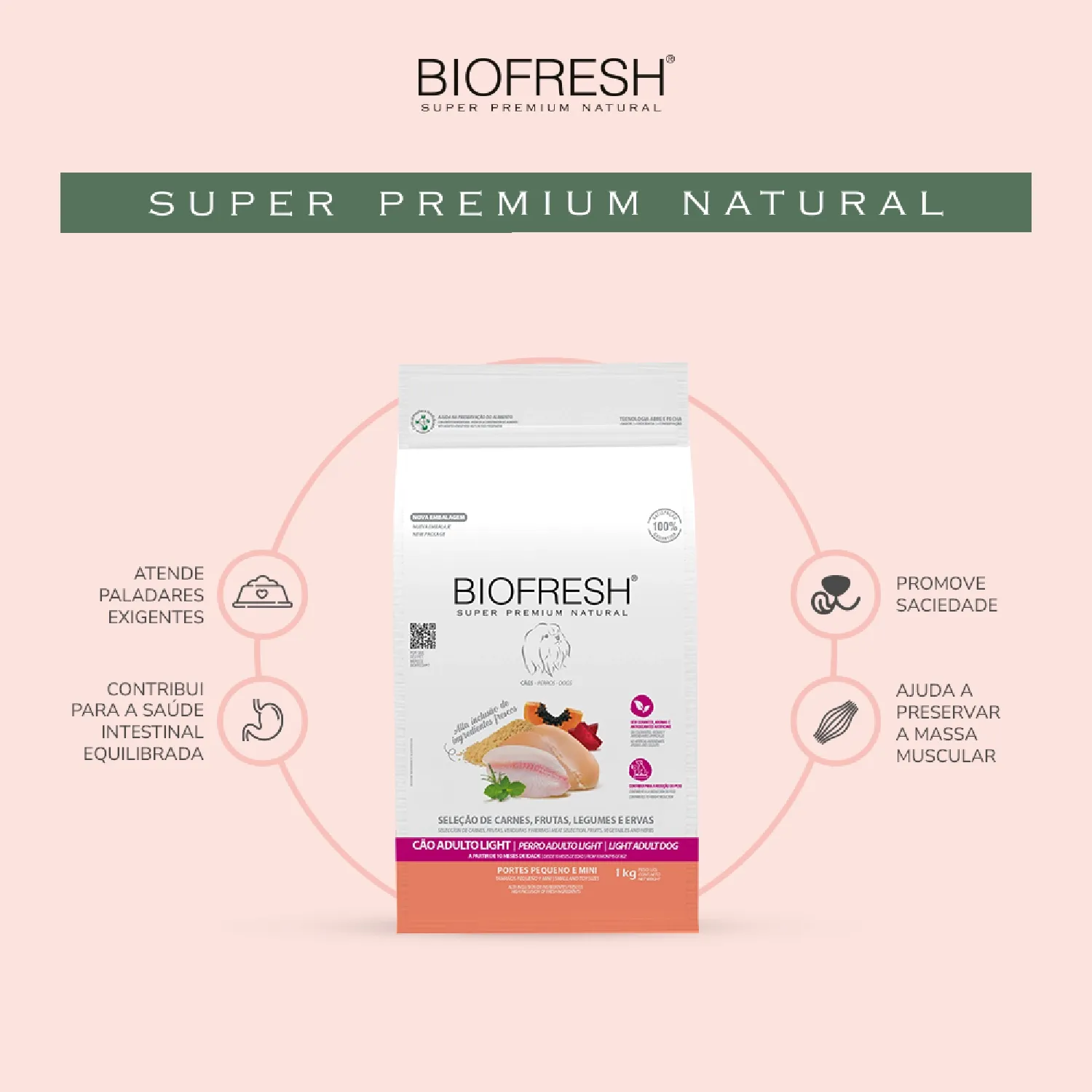 Ração Biofresh Light Cães Adultos Raças Pequenas e Minis